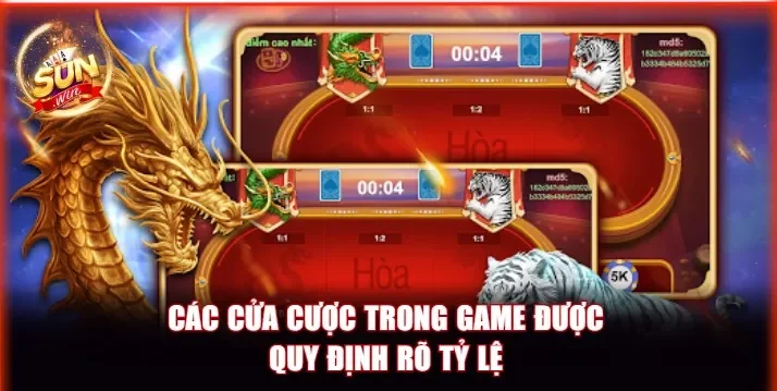Các cửa cược được quy định rõ tỷ lệ