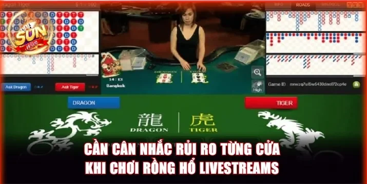 Cân nhắc mức độ rủi ro của từng cửa khi chơi Rồng Hổ livestreams Sunwin