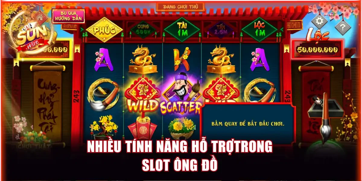 Nhiều tính năng hỗ trợ trong slot Ông Đồ